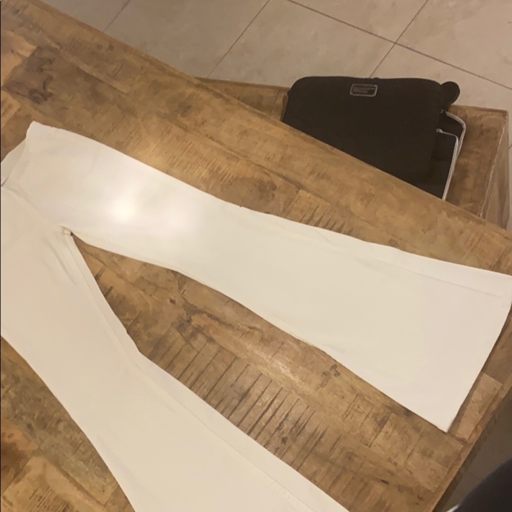 White flair bell bottom jeans